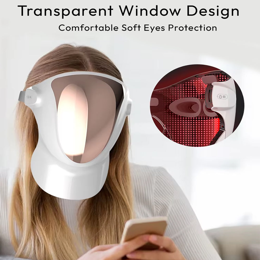 RAYTONE ReGen LUXIR+ LED Light Therapy Mask – 4-Color Photon Facial & Neck Mask