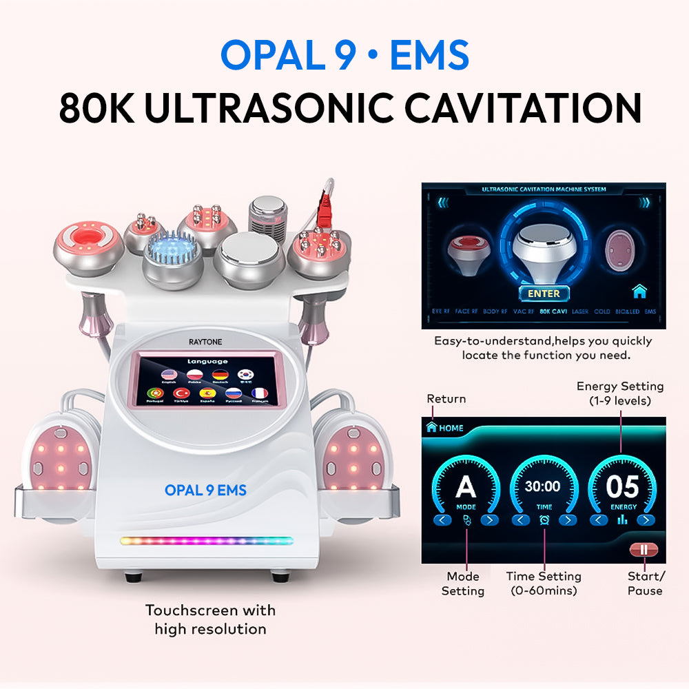  RAYTONE OPAL 9 EMS 80K professional lipo cavitation system 