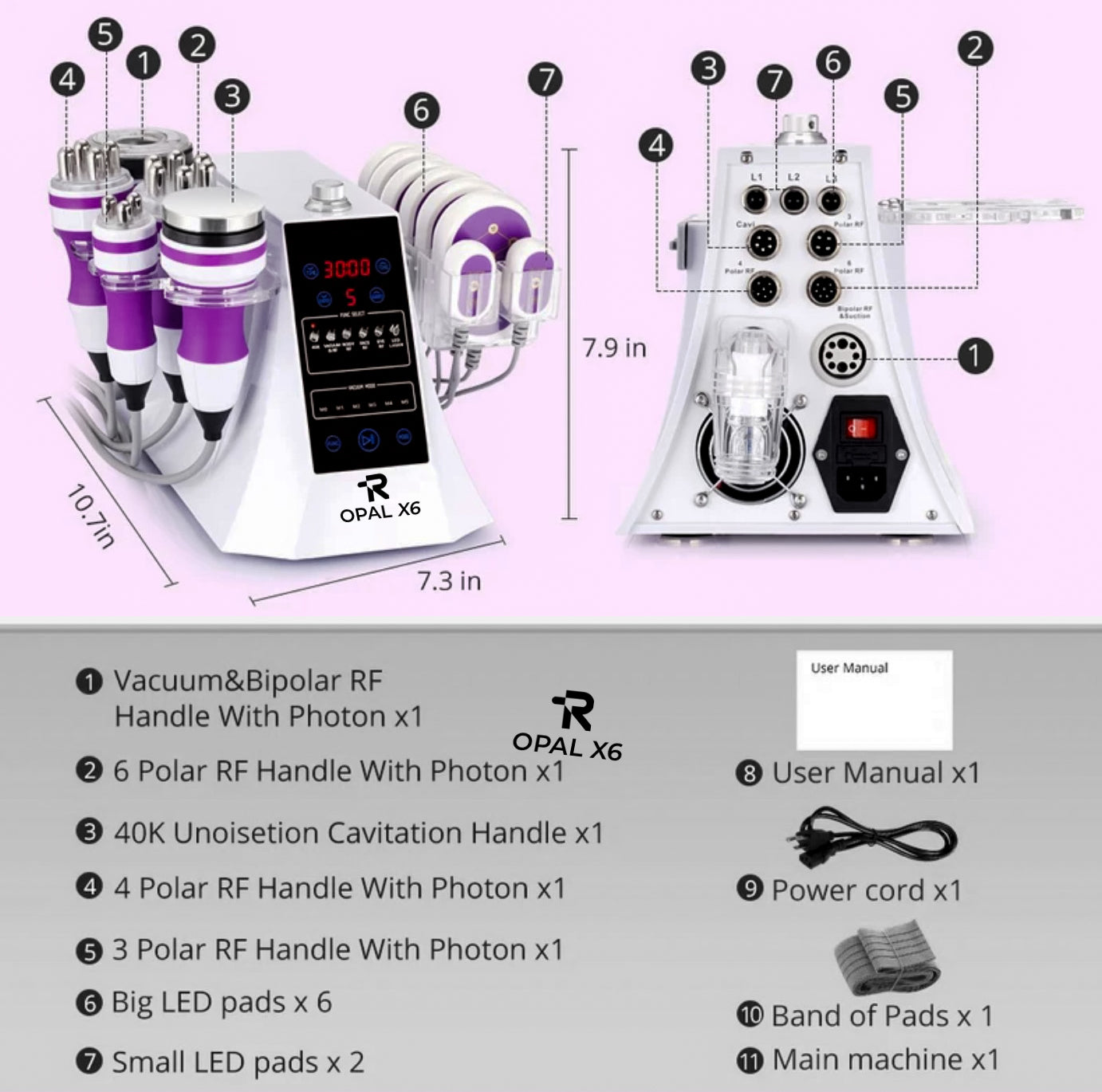 RAYTONE OPAL X6 – Professional Lipo Body Sculpting System Ultrasonic Cavitation Machine