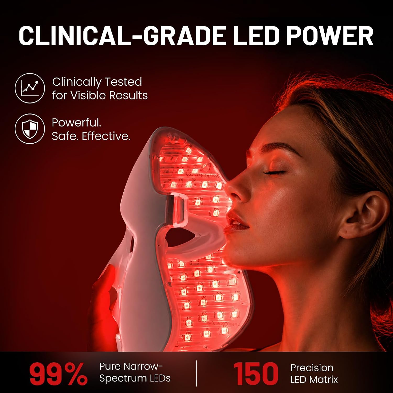 RAYTONE LUXIR+ LED Light Therapy Mask | New Generation LED Light Therapy Facial & Neck Mask