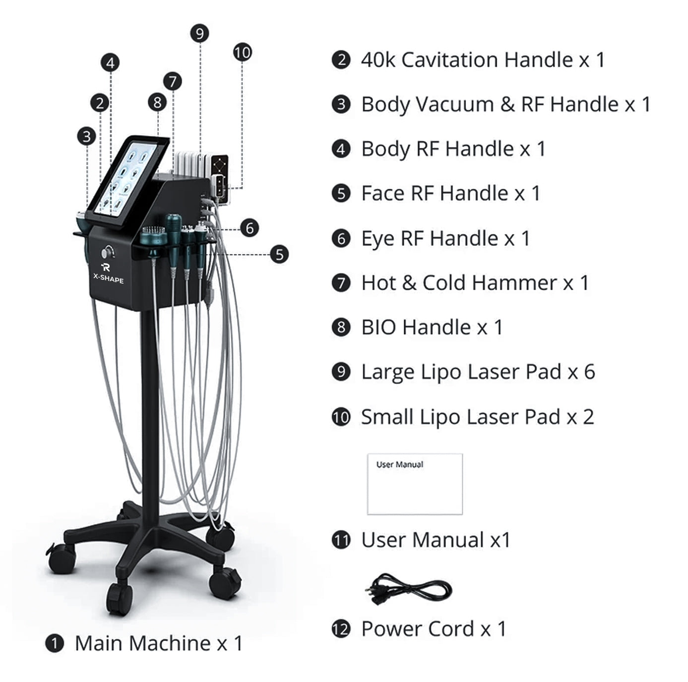 RAYTONE X-SHAPE – Professional 9-in-1 40KHZ Ultrasonic Cavitation Body Contouring & Facial Rejuvenation System