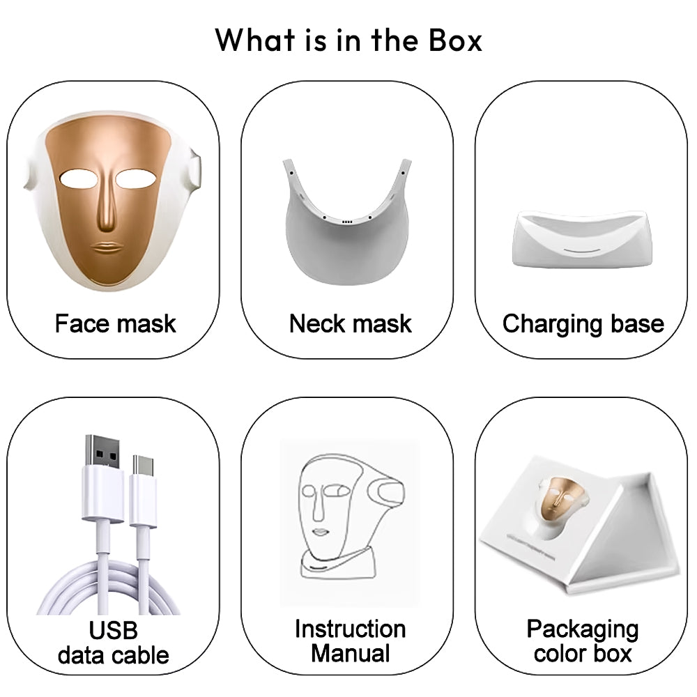 RAYTONE ReGen LUXIR LED Light Therapy Mask – 3-Color PDT Skin Rejuvenation